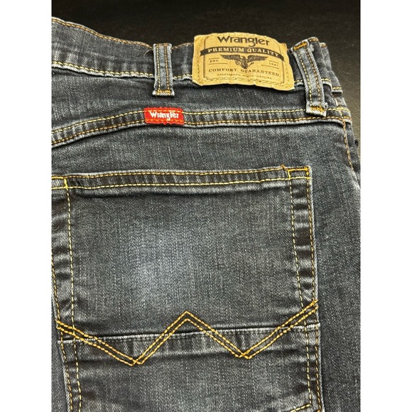 Wrangler Men's Slim Straight‎ Blue Jeans Size 34W 32L - Picture 4 of 9